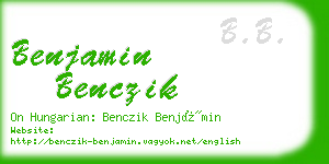 benjamin benczik business card